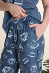 Zivame Knit Poly Pyjama Set - Orion Blue — thumbnail 7